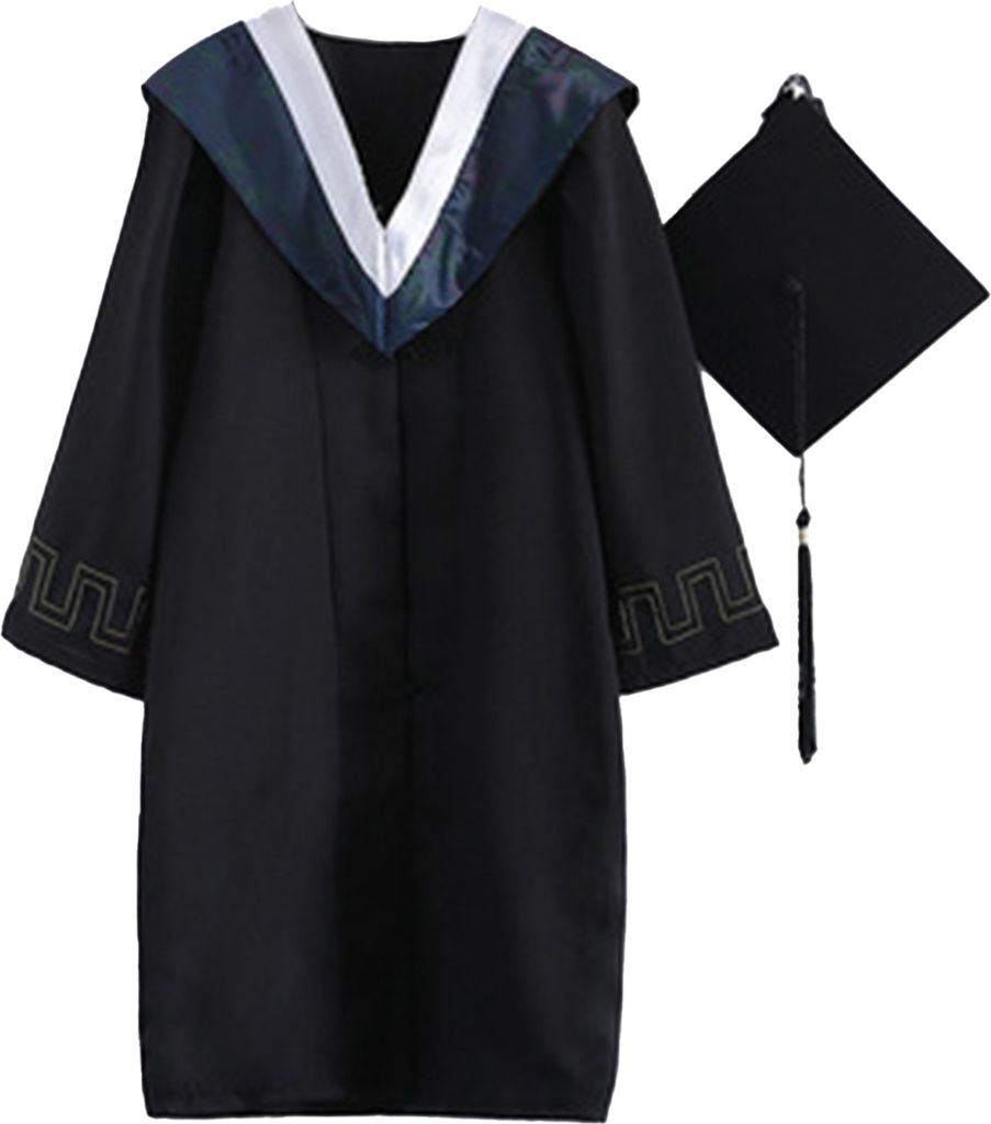 1 Set Schöne feine gestrickte Abschlussuniformpolyester elegantes Festtuch Graduierungskleid für Fotografie-Weiß ,Größen:S