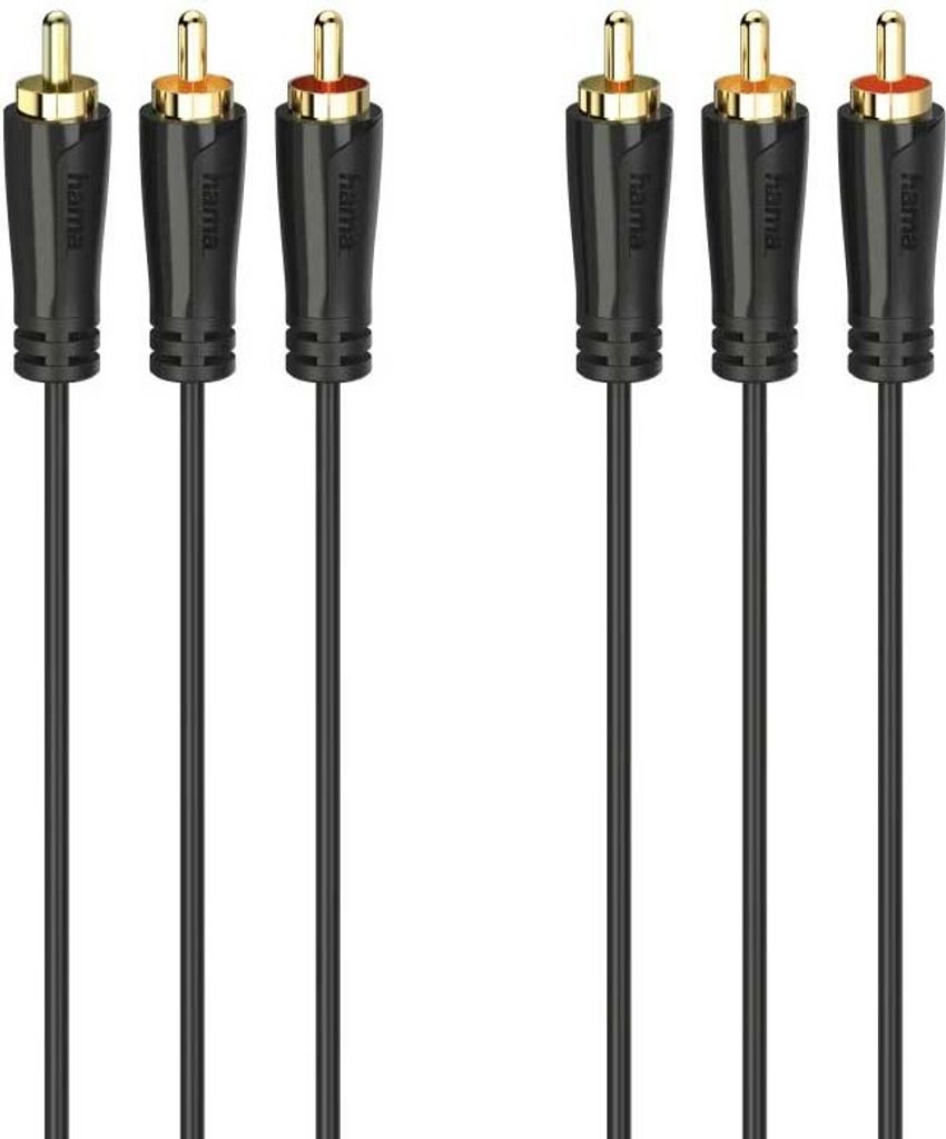 Audio-/Video-Kabel, 3 Cinch-Stecker - 3 Cinch-Stecker, vergoldet, 3,0