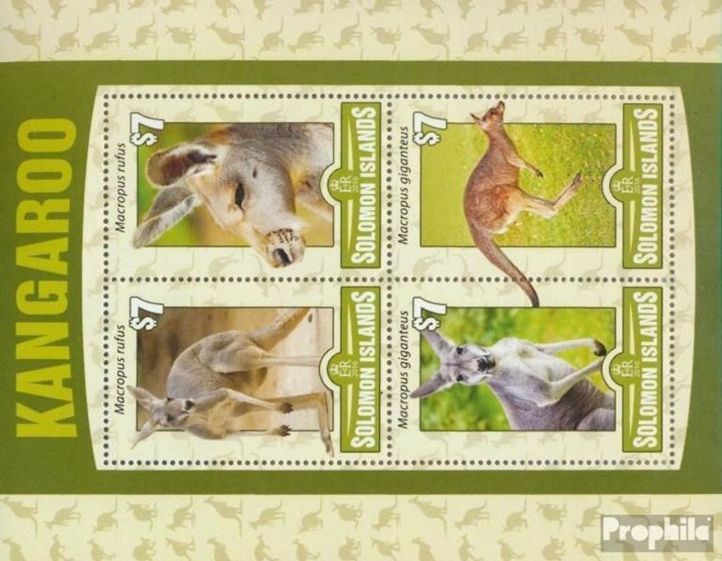 Briefmarken Salomoninseln 2016 Mi 3576-3579 Kleinbogen (kompl. Ausg.) postfrisch Känguru