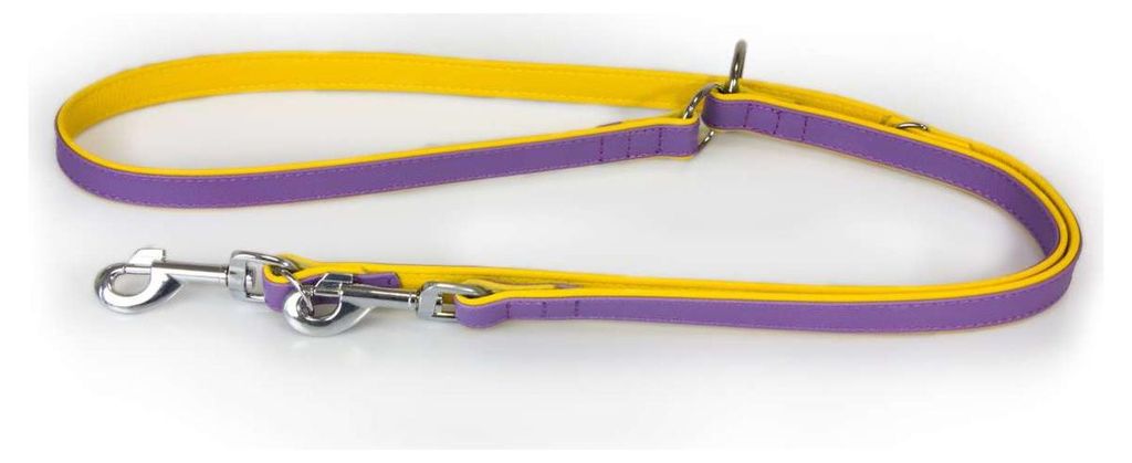 Das Lederband Hunde Führleine Firenze Lilac/Sunshine, Maße: 200 cm / 18 mm