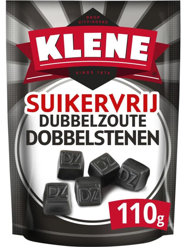 Klene Dubbelzoute Dobbelstenen Suikervrij 110g – slané Obrázek produktu 