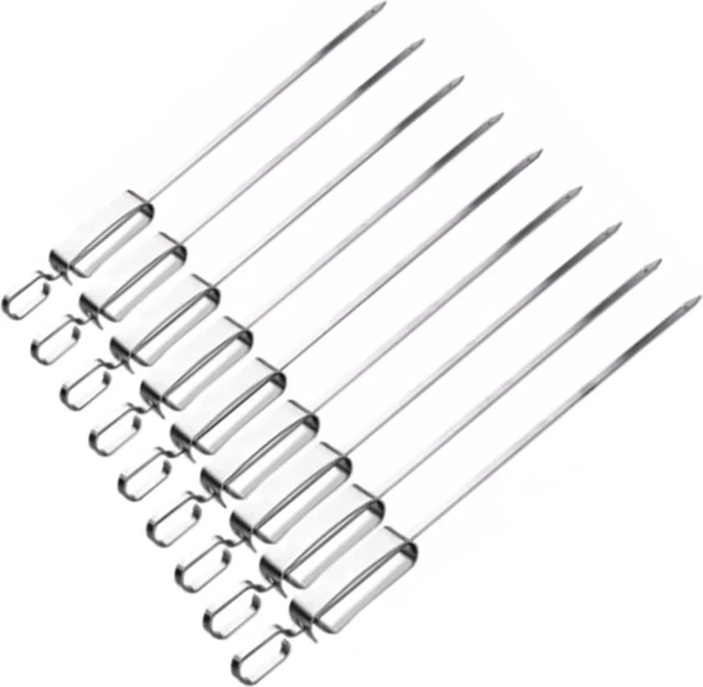 Piques Barbecue Anti-Rotation Inox pour Cuire Viandes et Légumes sans Peine