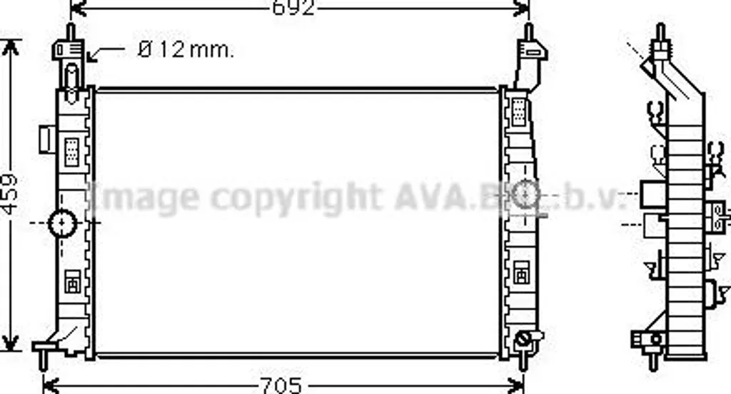 Radiateur moteur AVA OL2583 haute performance - Équivalent OE 13303637
