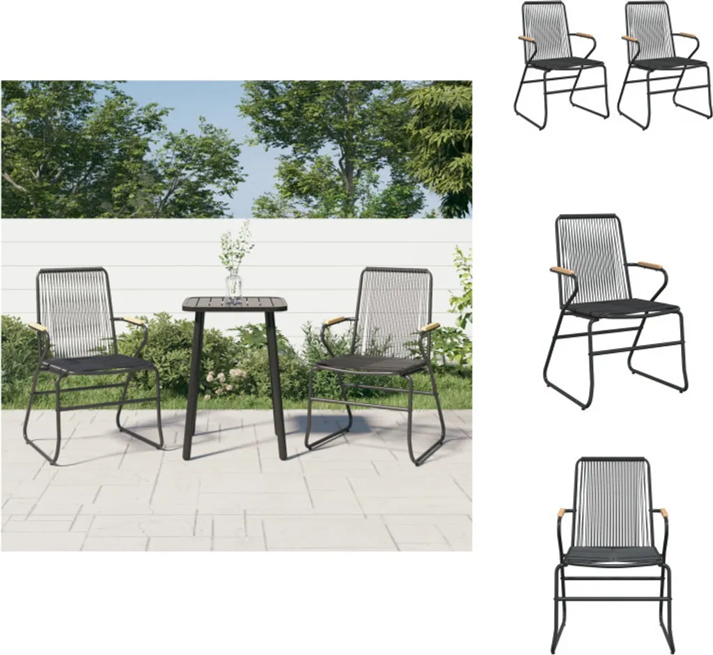 vidaXL Sedie da giardino 2 pezzi nero 58x59x85,5 cm PVC rattan - Sedie da giardino