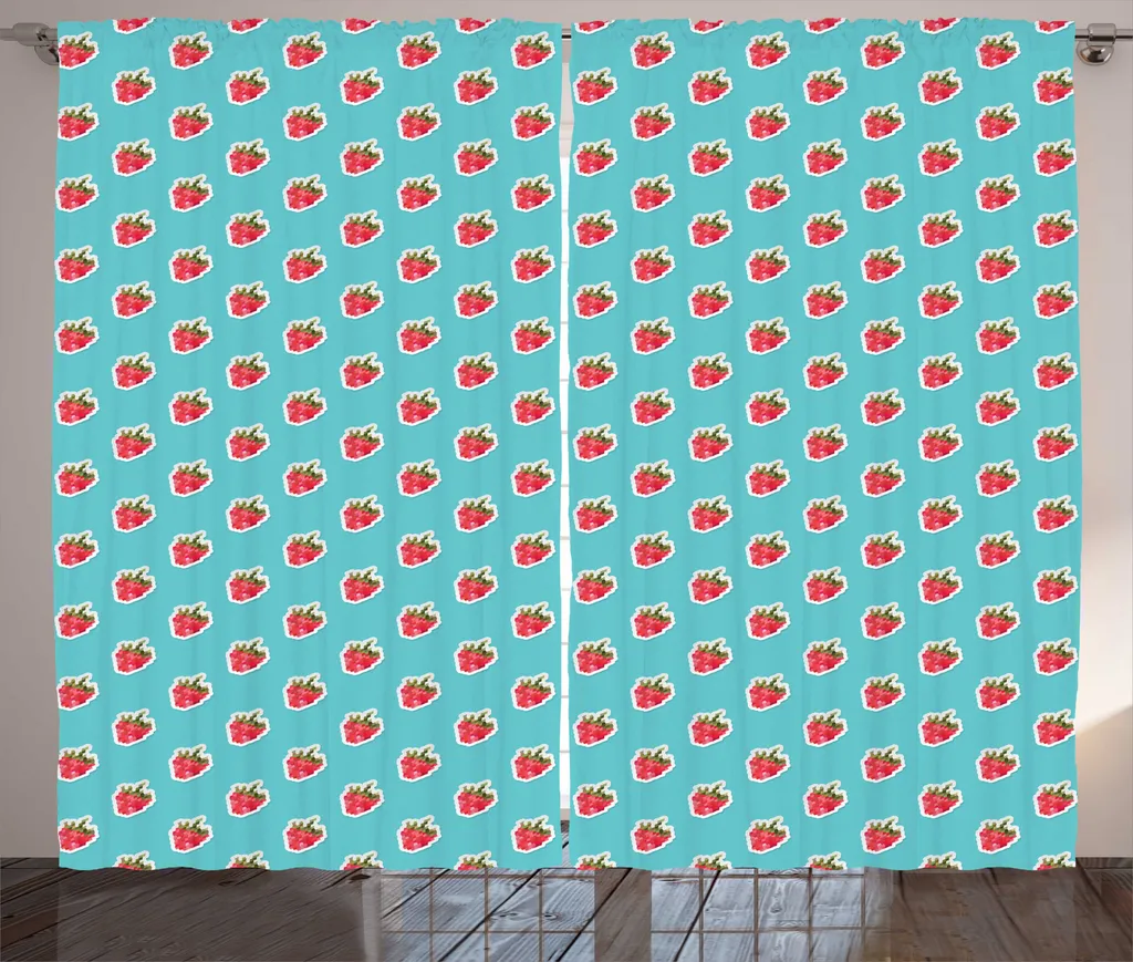Rideau occultant léger motif fruits pour cacher le vis-à-vis rose