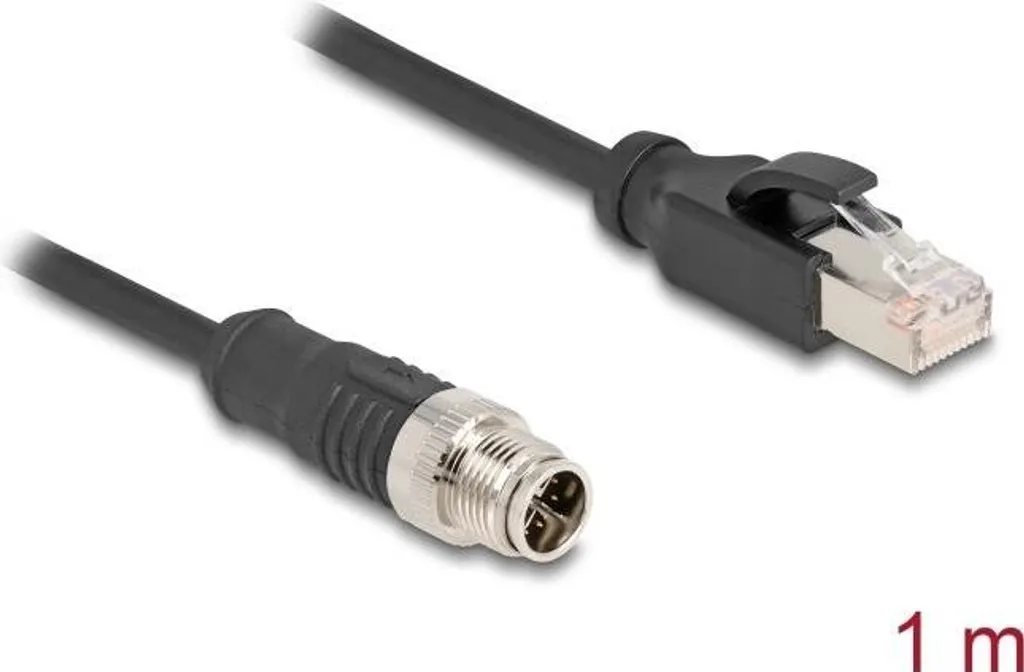 Delock 80866 M12 X-coded to RJ45 Cavo Patch 1m | S/FTP Cat 5e PVC - 1