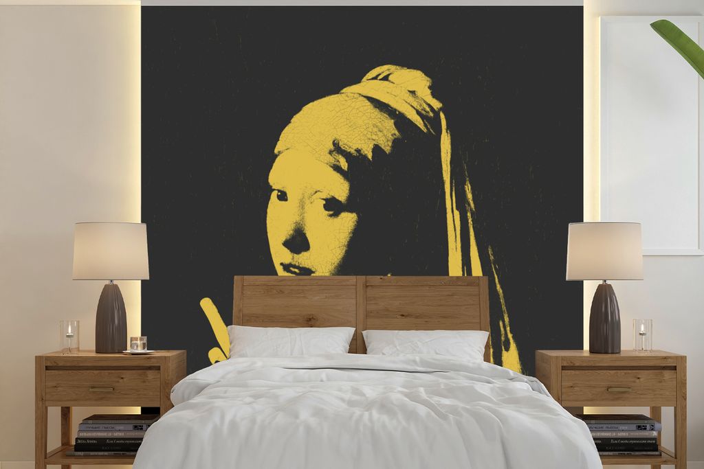 MuchoWow Fototapete für Wohnzimmer oder Schlafzimmer Wandtapete Vinyl Motivtapete Mädchen mit Perlenohrring - Vermeer - Kunst - 240x240 cm - Sc...