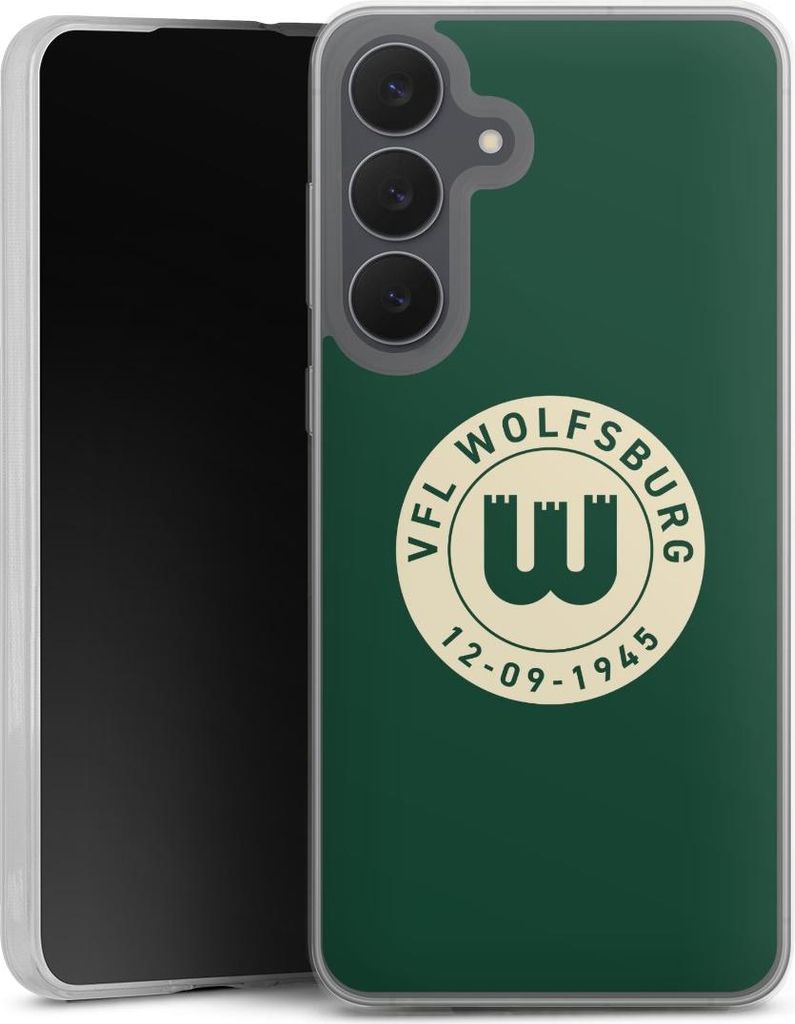 DeinDesign Slim Hülle für Samsung Galaxy S25 FE Silikon Case Ultra Dünn Handyhülle Offizielles Lizenzprodukt VfL Wolfsburg 80 Jahre