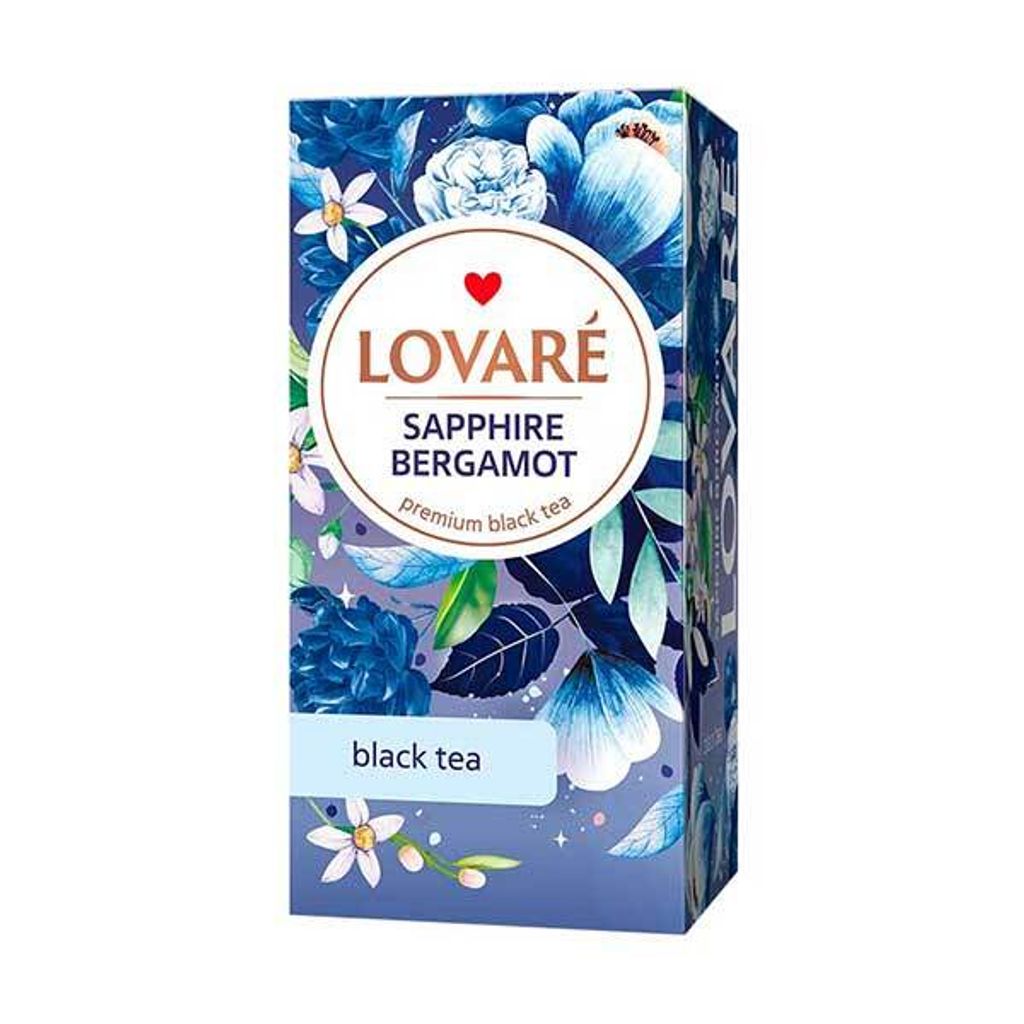 LOVARÉ Sapphire Bergamotte 48g (24 Beutel, schwarzer Tee)