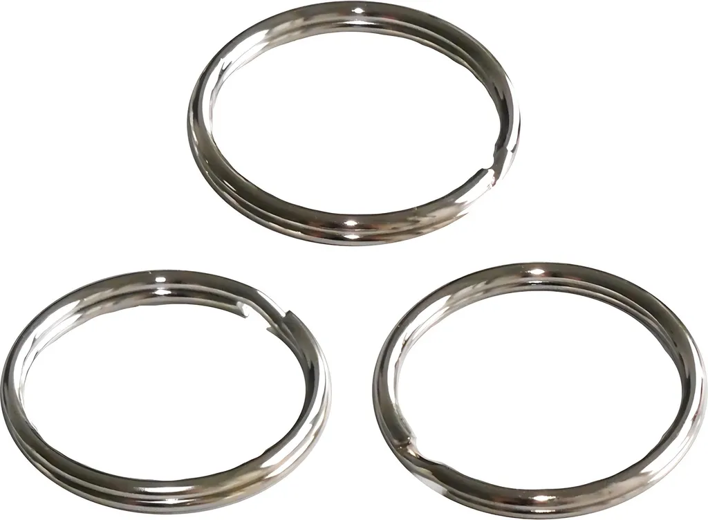 Anneau pour Trousseau de Clés 30mm Métal Argenté : Pack Sécurité