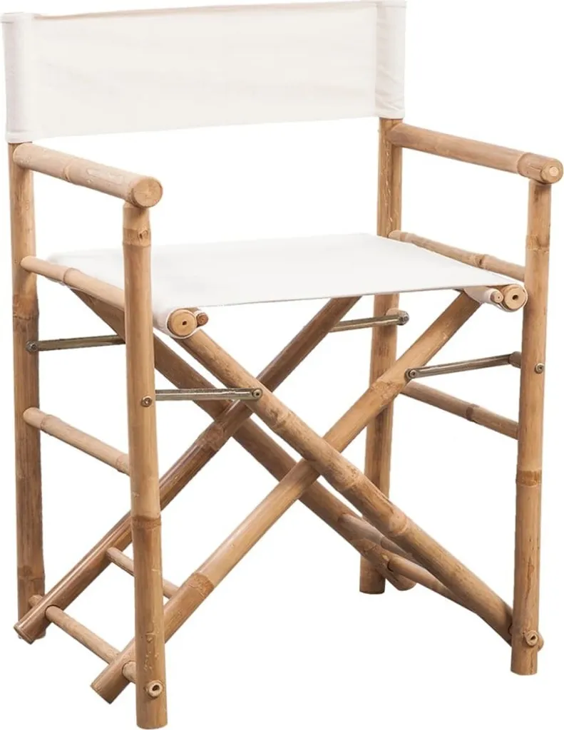 vidaXL Chaise de régie pliante 2 pcs en bambou et toile - Modèle 41850