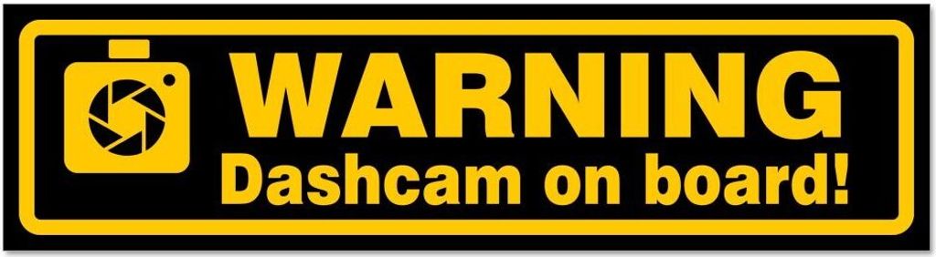 Kiwistar - Autoaufkleber - Gelb - Schwarz - 60 x 16 cm - Dashcam on Board Warning - Hinweis Aufkleber Sticker für Auto, Kfz, Fahrrad, PKW, LKW