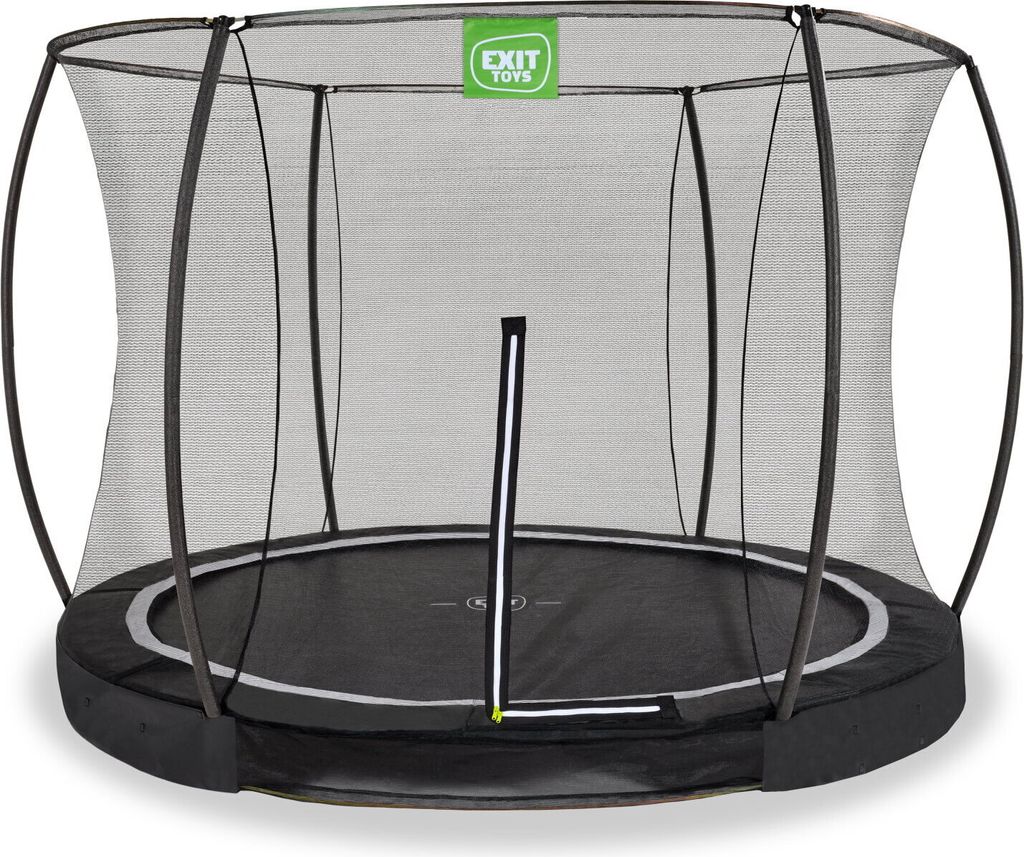 EXIT Black Edition Trampolin ø244cm, Bodentrampolin, Rund, für Kinder, Schwarz