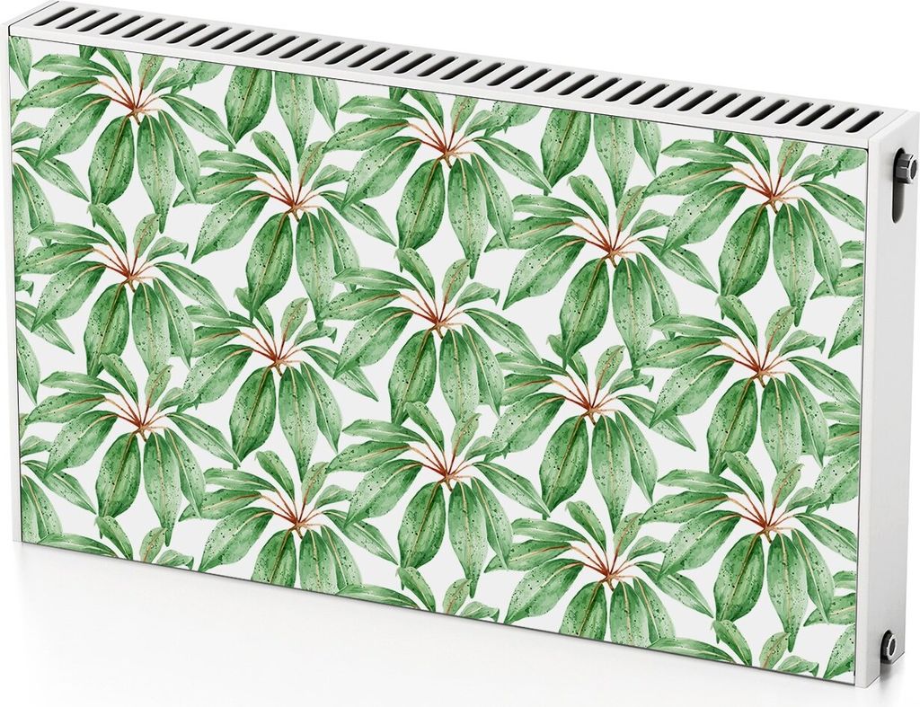 Grüne Blätter – Magnetische Heizkörperabdeckung – 100x60 cm – Magnet Heizkörperabdeckung – 3D Würfel – Heizkörperverkleidung – Ma...