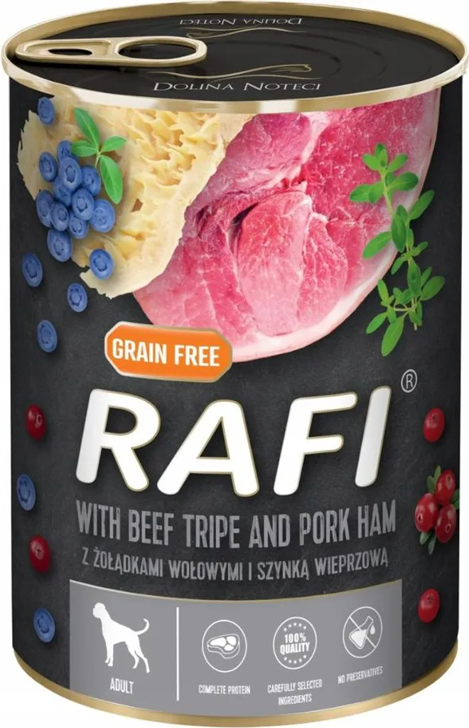 Rafi Pâtée Chien Riche en Protéines Bœuf et Jambon sans Grain 24x400g - 2