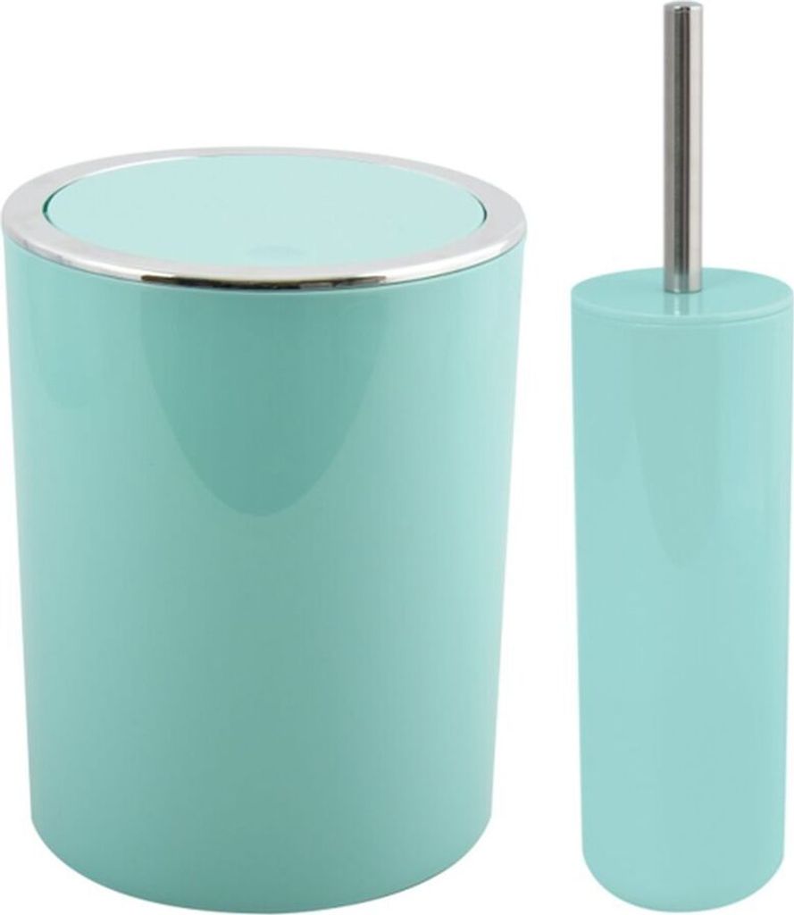 Badset Kosmetikeimer + WC Bürste Pastellgrün Produktbild 