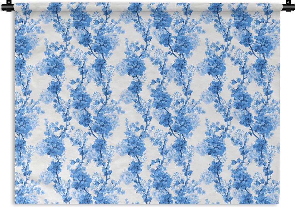 MuchoWow Wandteppich Wandbehang Blumen - Blau - Hortensie 60x45 cm Tapisserie Dekoration Wandtuch - Das Schlafzimmer