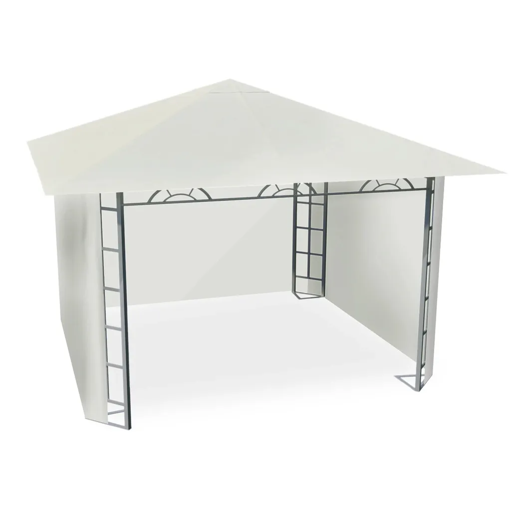 Pavillon de jardin beige 3x3m 4934 avec structure robuste en métal
