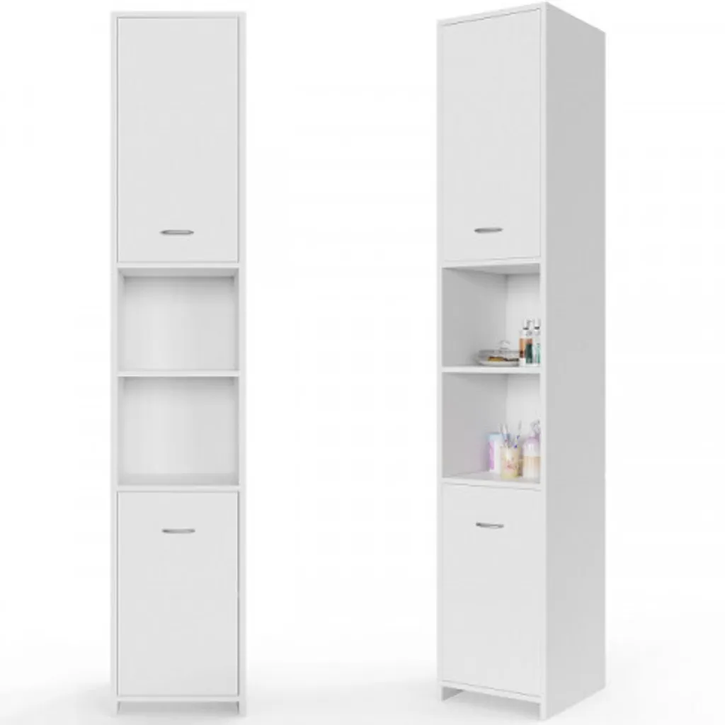 Mobiletto Bagno Alto CASARIA 180x30x30 | Arredo Bagno Salvaspazio Bianco - 14