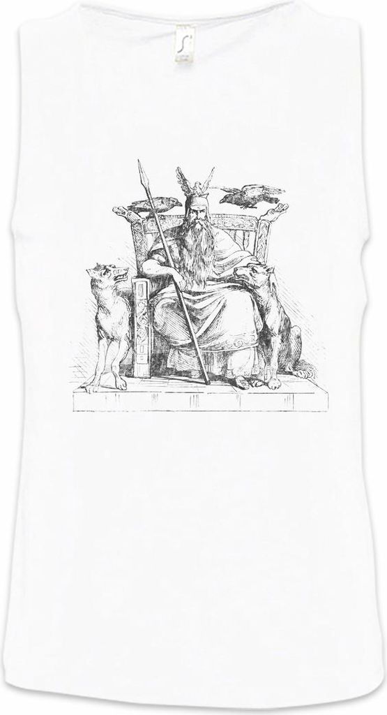 Urban Backwoods Odins Throne, Ärmelloses T-Shirt, Farbe: Weiß, Größe: L