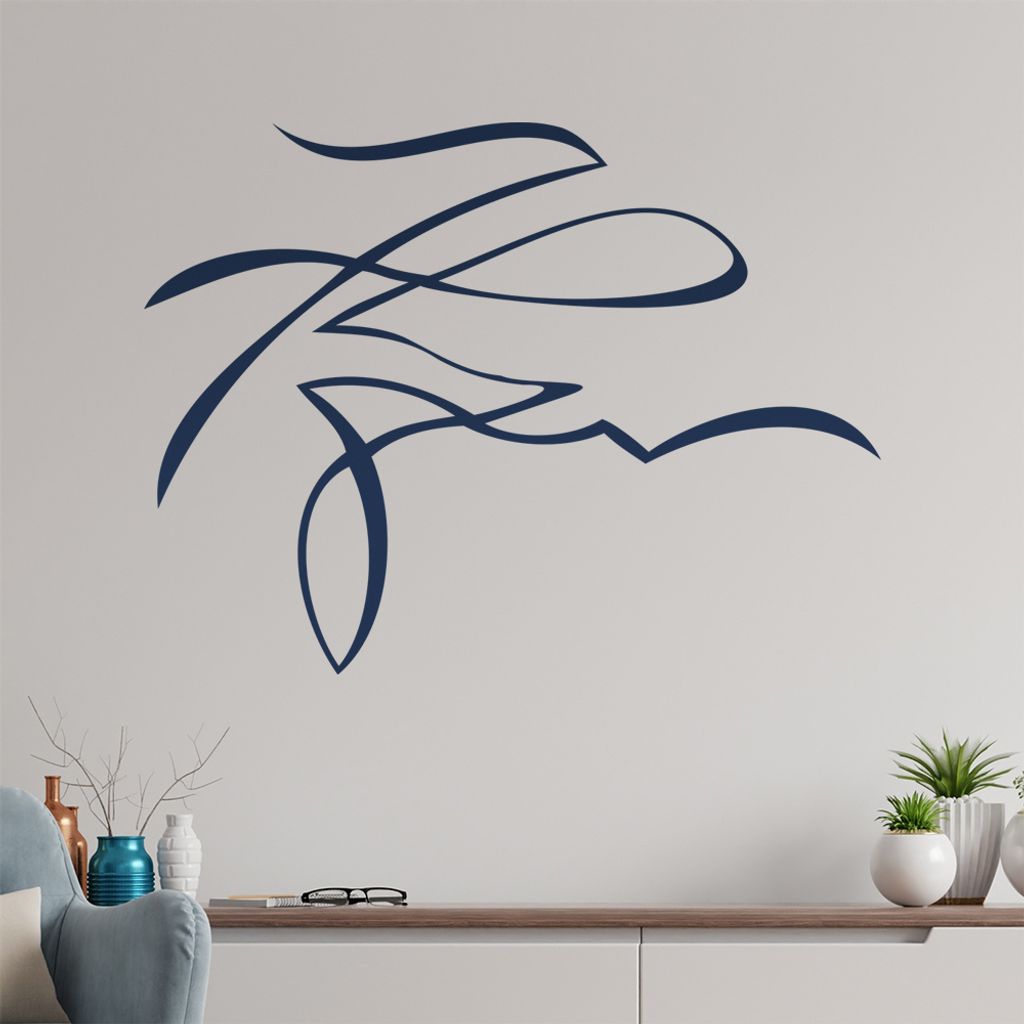 Tribal geschwungen Wandtattoo in 6 Größen - Wandaufkleber Wall Sticker - Dekoration, Küche, Wohnzimmer, Schlafzimmer, Badezimmer