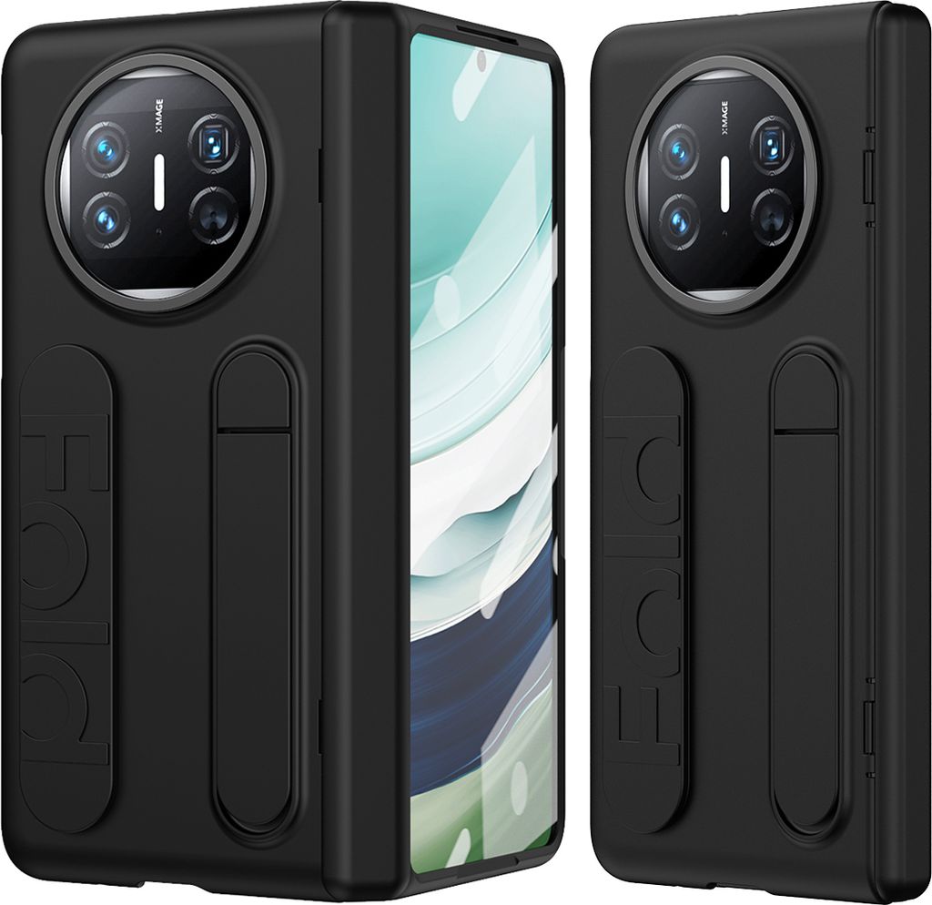 Hülle für Huawei Mate X5 / Mate X3 Armbandtasche mit Scharnierschutz, Eingebautem Displayschutz, Griff, Ständer Handyhülle Schwarz