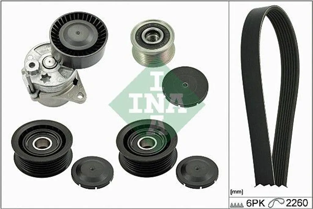 Kit courroie trapézoïdale INA 529 0115 20 pour Mercedes Classe C E CLK