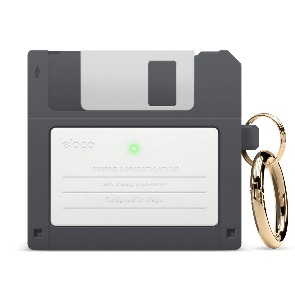 Elago Floppy Disk Hülle Kompatibel mit AirPods 3. Gen, Karabiner Enthalten