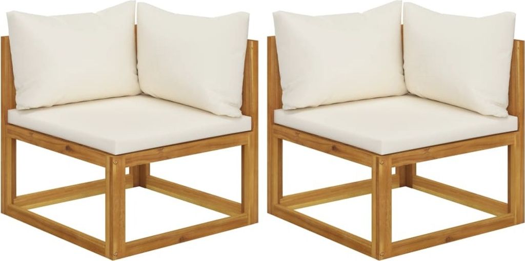 The Living Store Modulare Ecksofas 2 Stk. mit Auflagen Cremeweiß