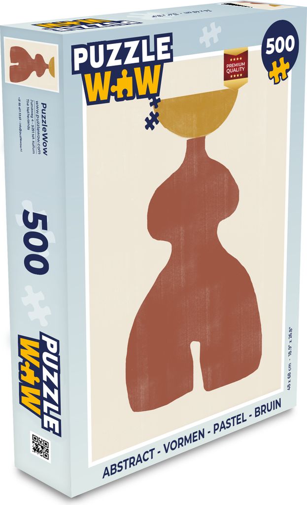 MuchoWow Puzzle 500 Teile Abstrakt - Formen - Pastell - Braun - Denken - Spiel - Toy