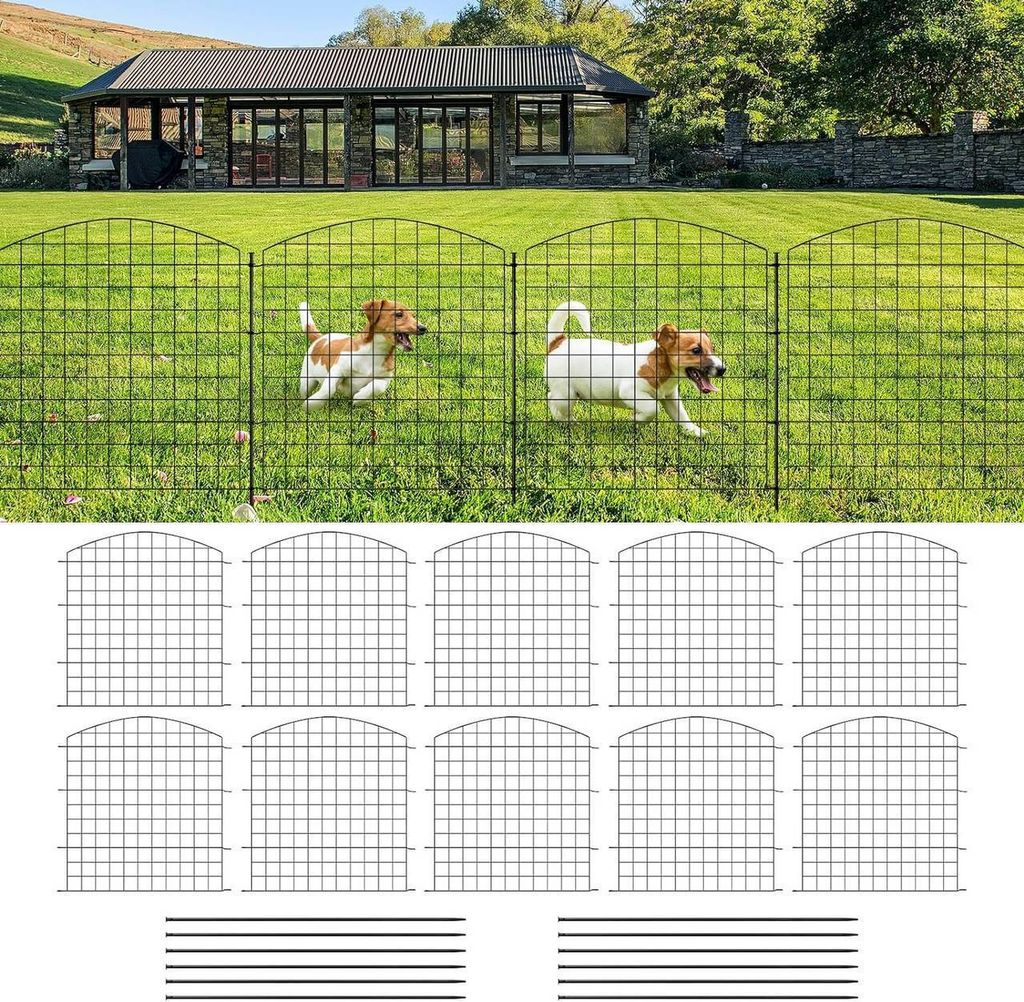 WOLTU 10 x Gartenzaun, Gitterzaun Oberbogen, Zaun für Produktbild 