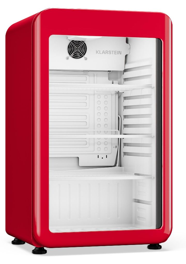 Klarstein Audrey Evo Getränkekühlschrank 95 L – Getränkekühler mit Glastür, LED-Beleuchtung, einstellbare Temperatur 0–10 °C, 3 Regalböd...