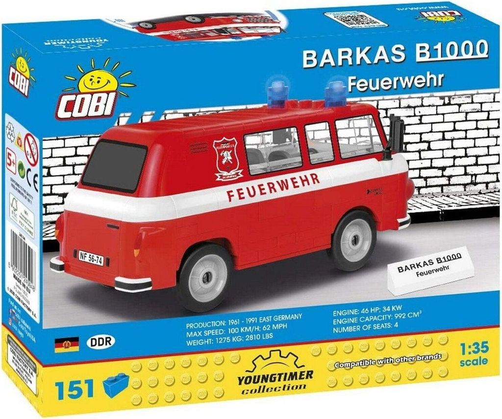 COBI 24594 Barkas B1000 Hasiči, 1:35, 151 k Obrázek produktu 5