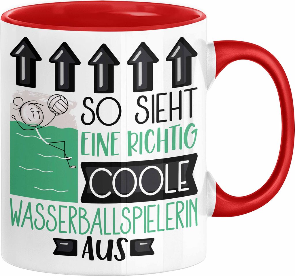 Wasserballspielerin Geschenk Tasse Geschenkidee für Wasserballspielerin Geburtstag Weihnachten Spruch So Sieht Eine Richtig Coole Wasserballspiele...