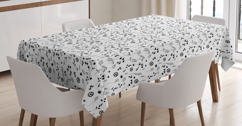 ABAKUHAUS Blumen Tischdecke, Moderne Herz-Blüten geformt, Personalisierter Druck Klare Farben ohne Verblassen Waschbar für Außen Bereich, 140 x ...