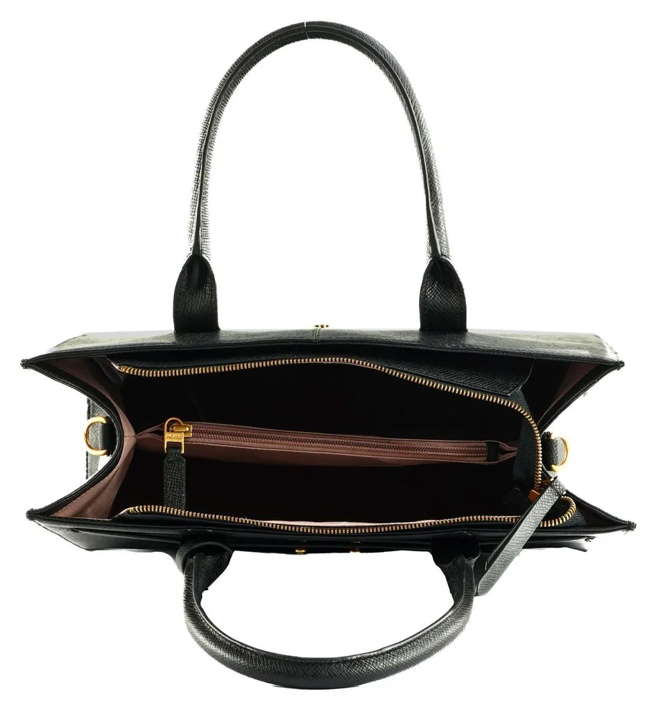 Grand Sac à Main Shopper Chic Way Noir PICARD - Cabas Cuir Véritable