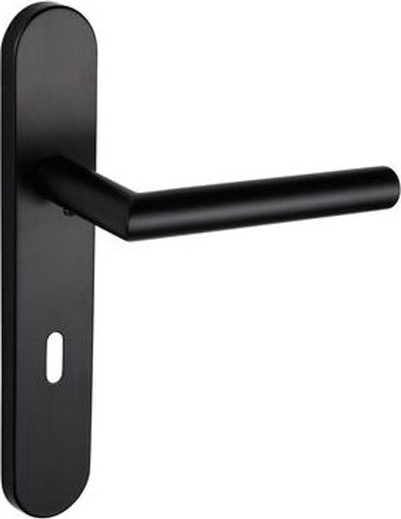 Lavuzo Türgriff Mantua Schwarz mit abgerundetem Schild SL72 - Pro Set