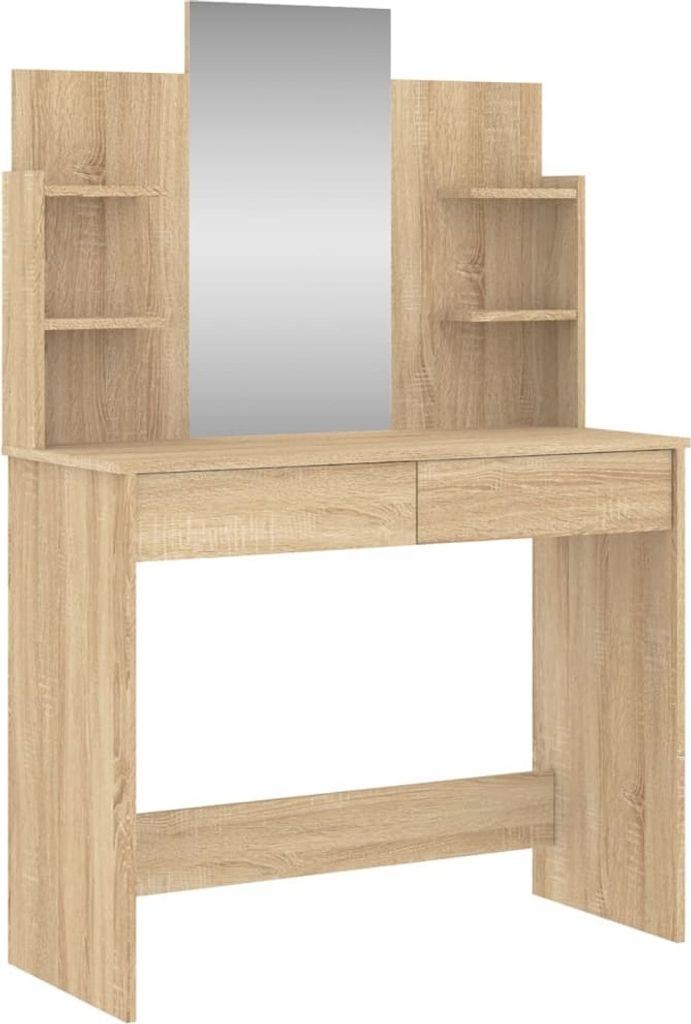 vidaXL Toaletka z lustrem dąb sonoma 96x39x142 cm Zdjęcie produktu 