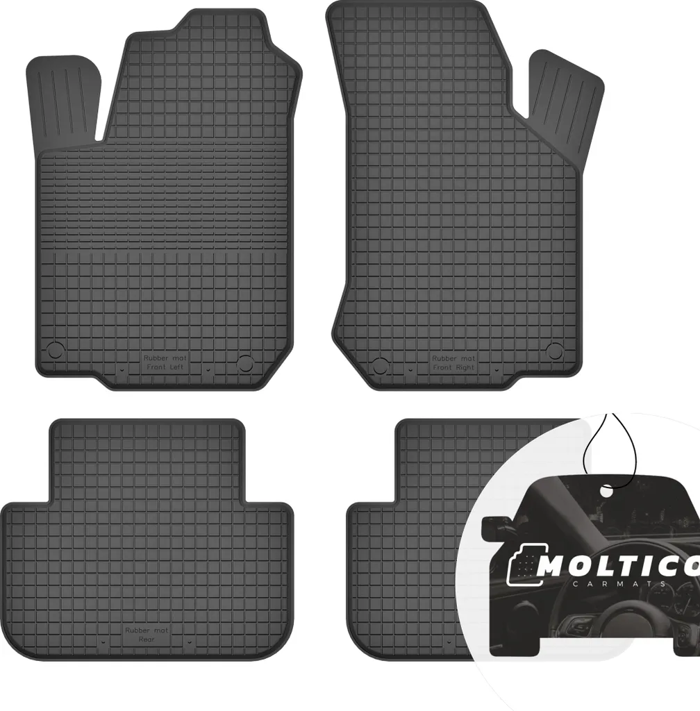 Tappetini Gomma Auto Ford Focus 1998-2004 - 4 Pezzi Bordo Alto