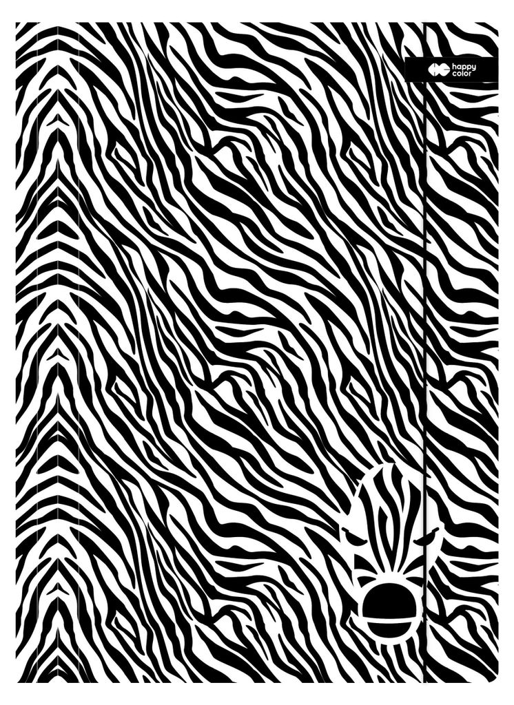 A4 Schwarz/Weiß Zebra Happy Color Radiergummi-Mappe Produktbild 