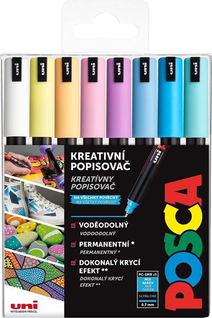 Set di pennarelli acrilici 0,7 mm - colori pastello 8 pz Immagine del prodotto 