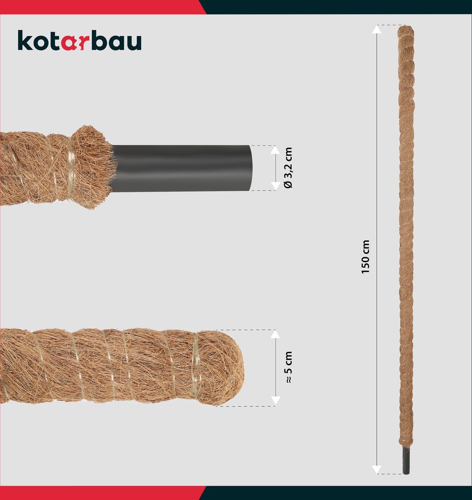 KOTARBAU® Mechová tyč pro Monsteru Kokosová tyč Přírodní ⌀ Obrázek produktu 3