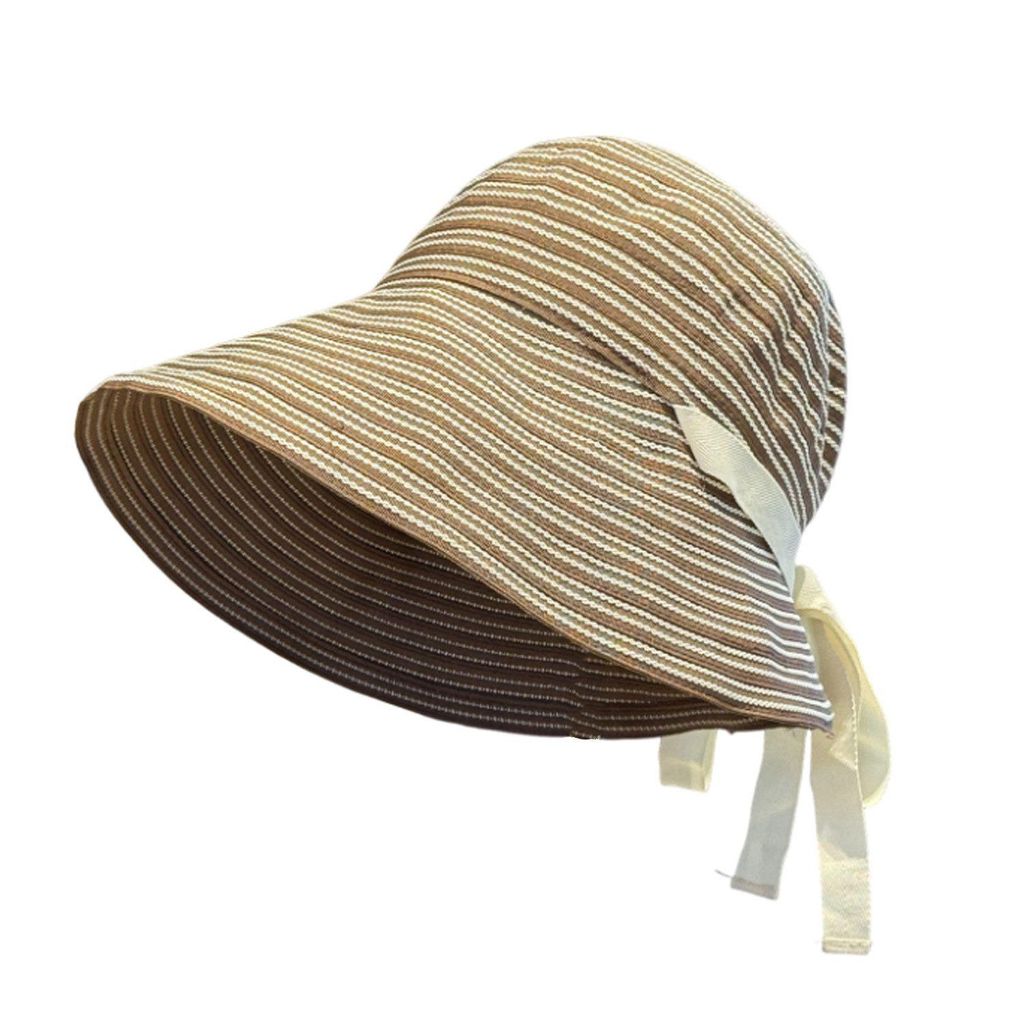 Sonnenhut Damen Fischerhut Boho Faltbar Strandhut, Braun