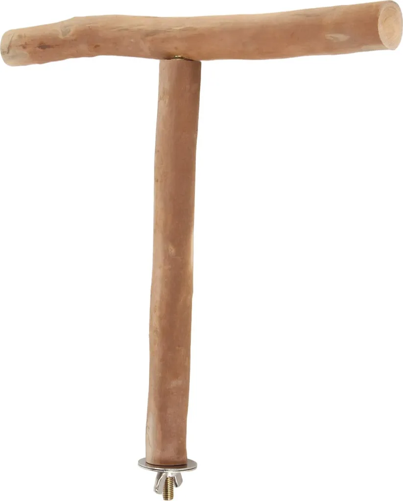 Trespolo in Legno Naturale per Uccelli a T: Habitat Sano e Sostenibile