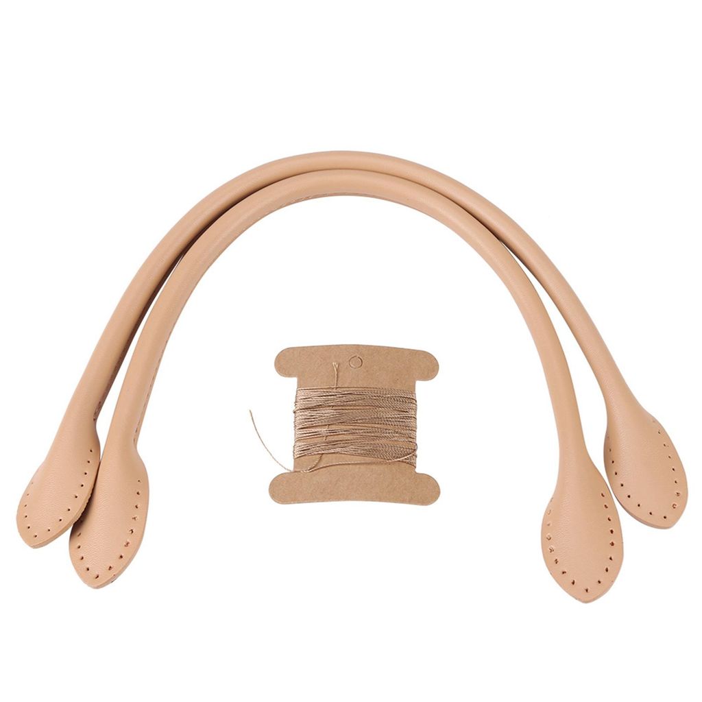 2 Stück Tragegriffe aus echtem Leder für DIY-Handaccessoires, beige