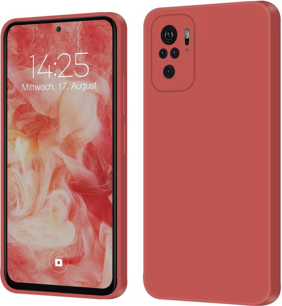 Hülle für Xiaomi Redmi Note 10 Case Cover Bumper Silikon Softgrip Schutzhülle Farbe: Rot