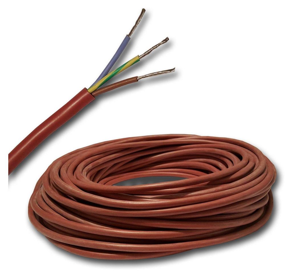 3 Meter Silikonkabel z.B. für Ihre Sauna - SIHF 3x1,5 mm²