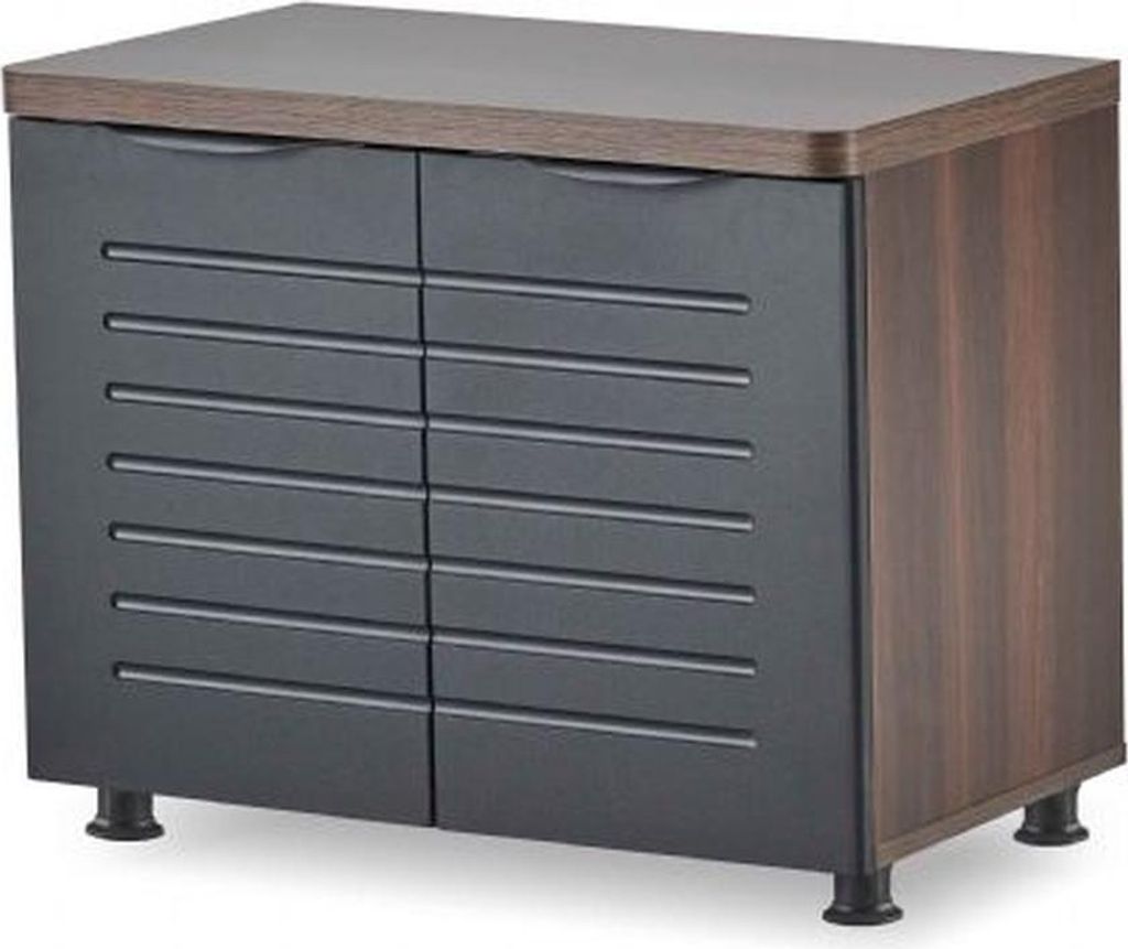 Arbeitszimmer Aktenschrank Kommode Rechteckig Schwarz Braun Zweifarbig