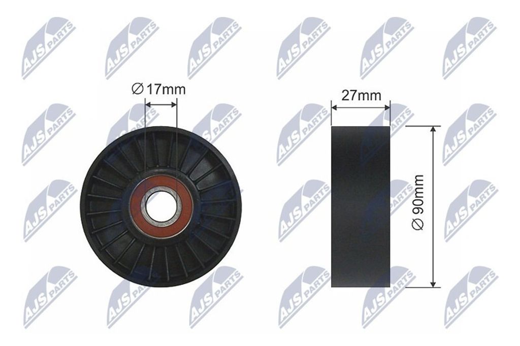 NTY Spannrolle Keilriemen RNK-CH-034 für JEEP GRAND CHEROKEE III (WH, WK) 27mm 17mm 90mm