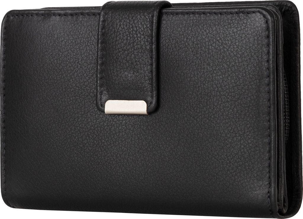 Money Maker RFID Damen Geldbörse Portemonnaie Geldbeutel Leder Schwarz.